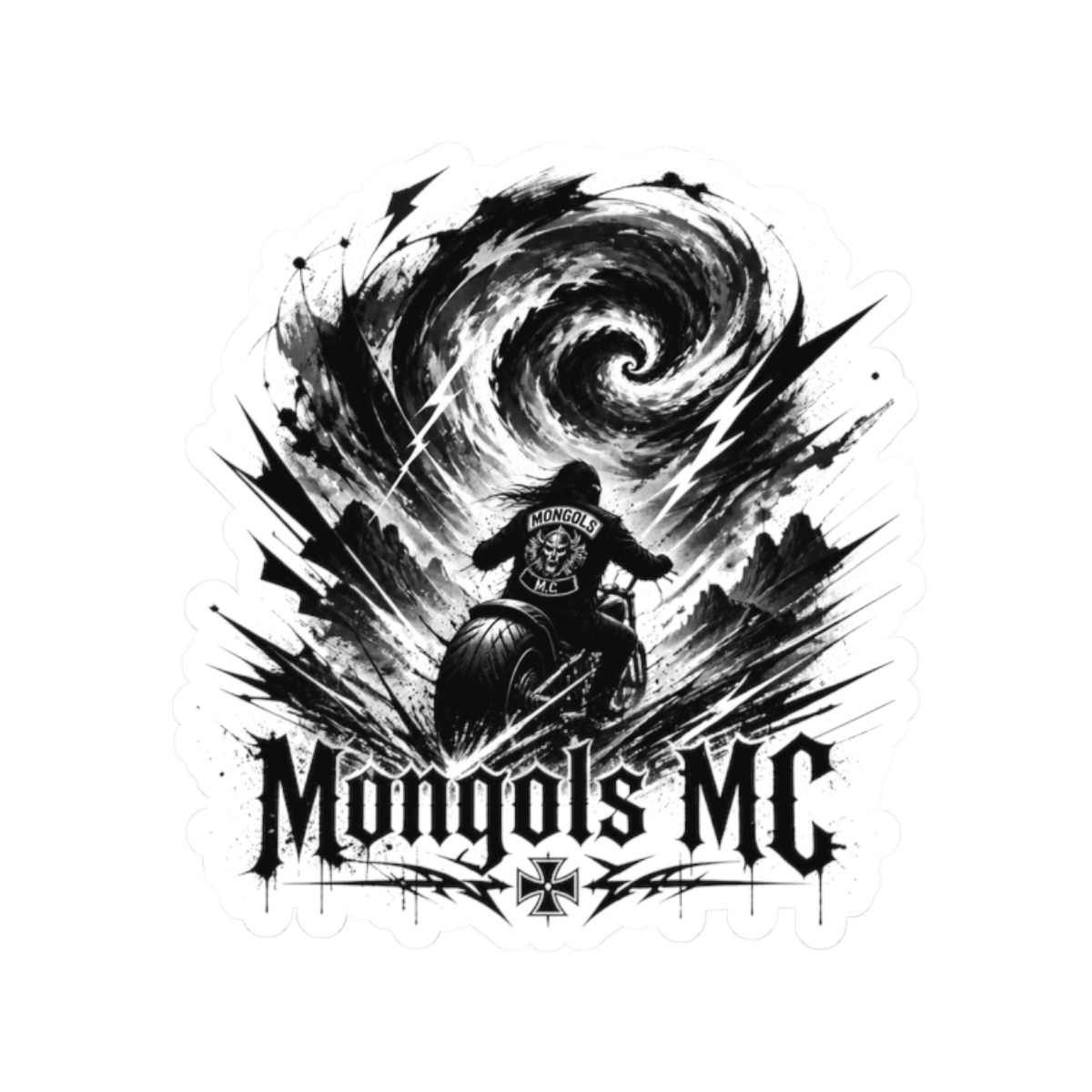 Mongols MC "outlaw spirit" Sticker - alternate angle 1, merchandise