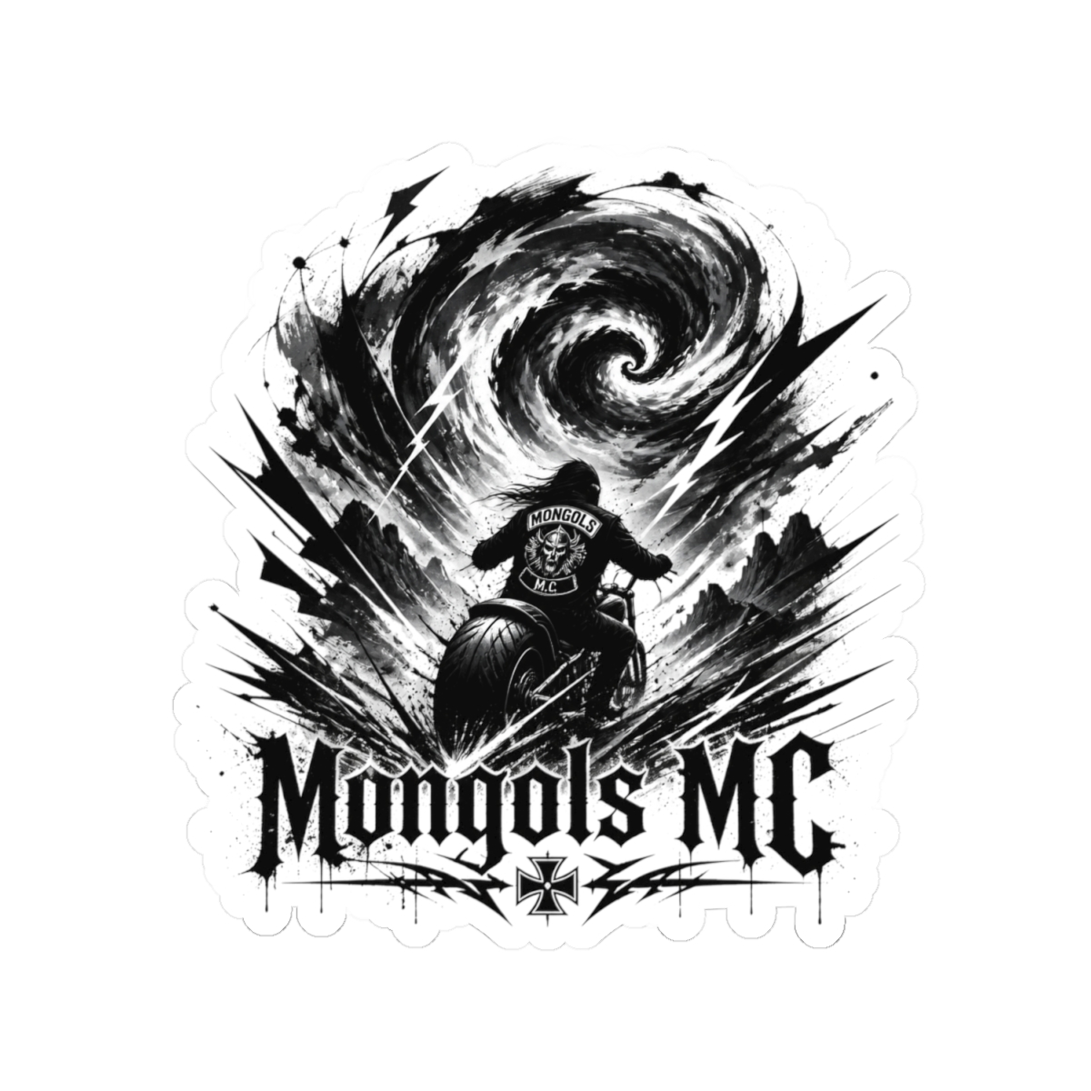 Mongols MC "outlaw spirit" Sticker - alternate angle 5, merchandise