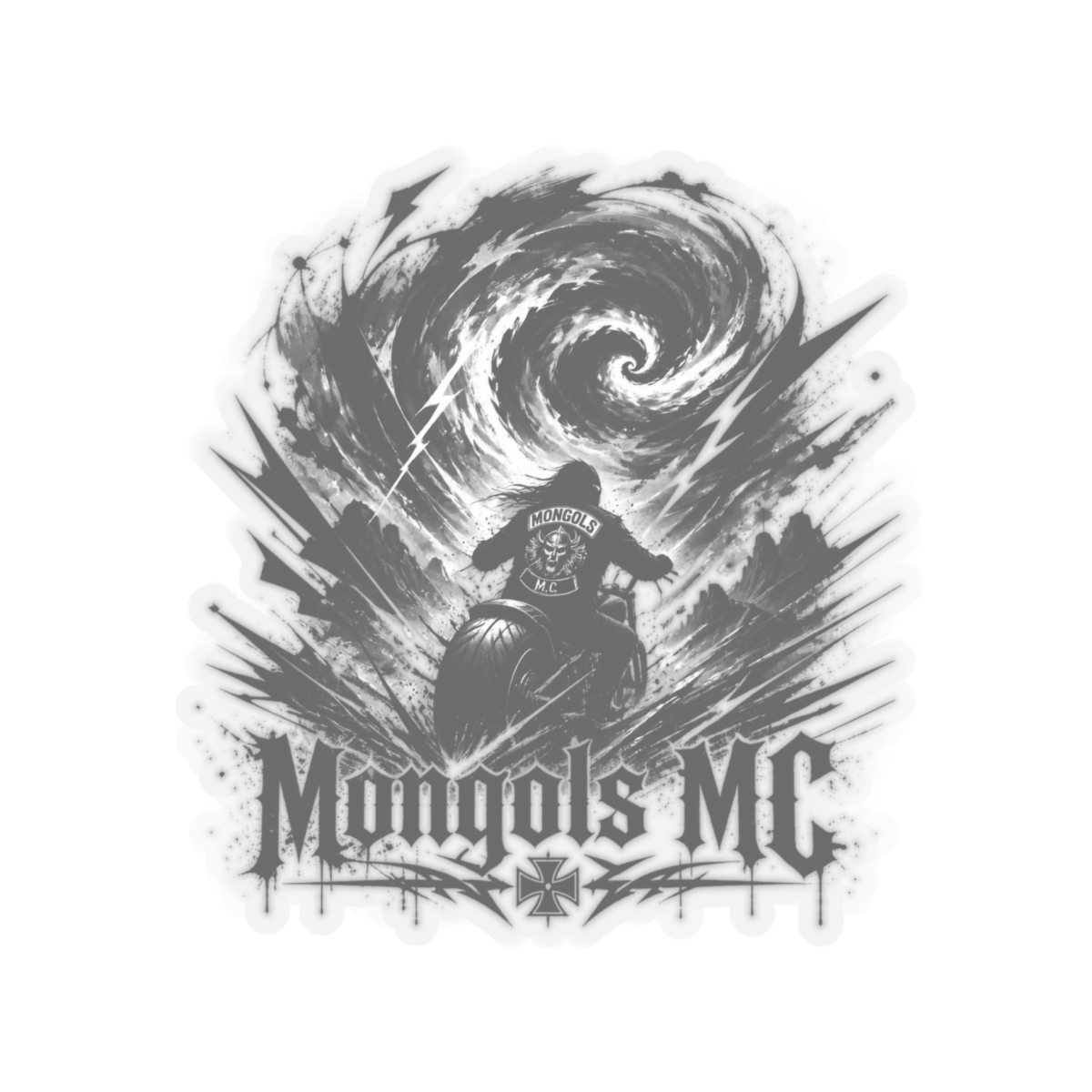 Mongols MC "outlaw spirit" Sticker - alternate angle 4, merchandise