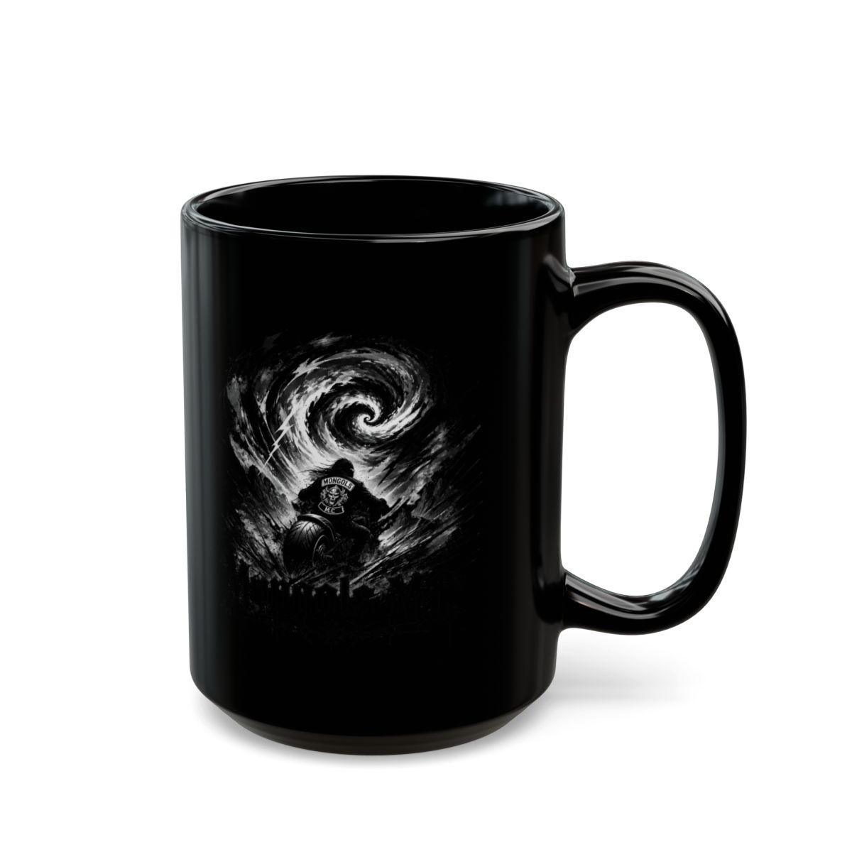 Mongols MC "outlaw spirit" Black Mug - alternate angle 5, merchandise