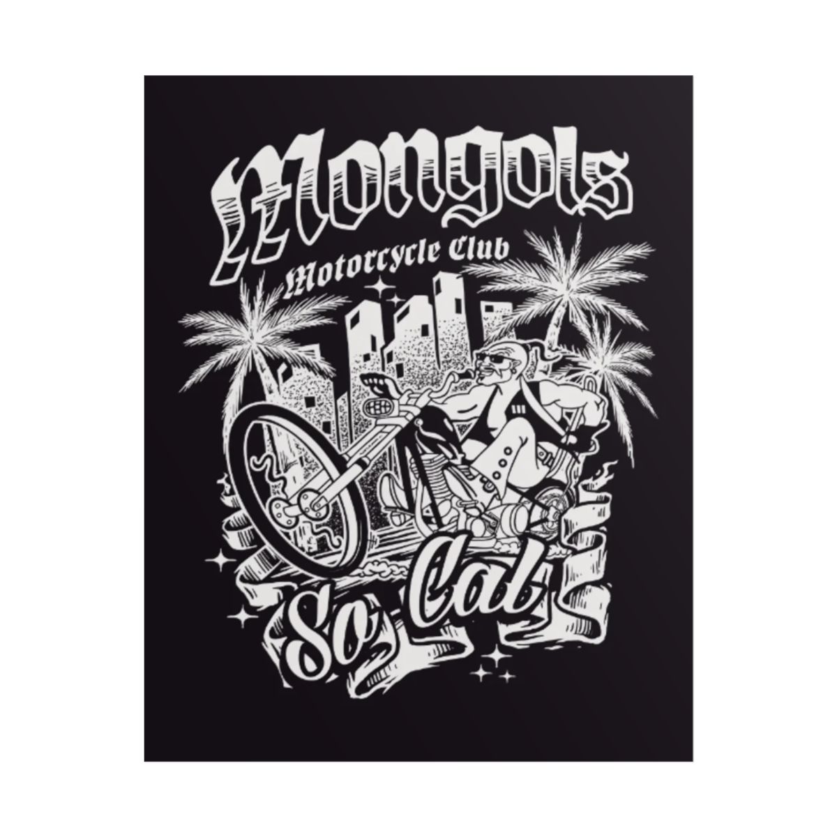 Mongols Motorcycle Club So Cal chopper art Poster | Rolled Poster | Mongols MC