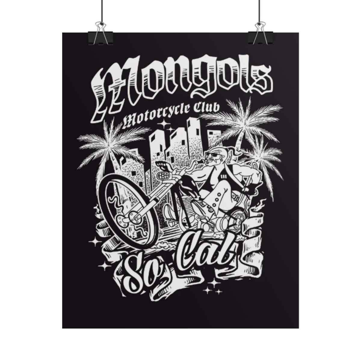 Mongols Motorcycle Club So Cal chopper art Poster | Rolled Poster | Mongols MC