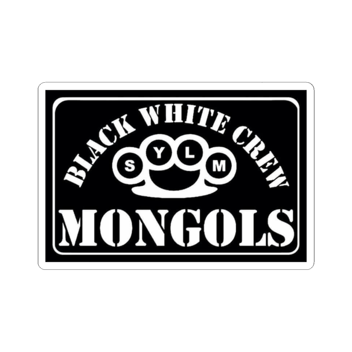 Black White Crew Mongols Sticker | Kiss-Cut Vinyl Decal | Mongols MC - alternate angle 1, merchandise