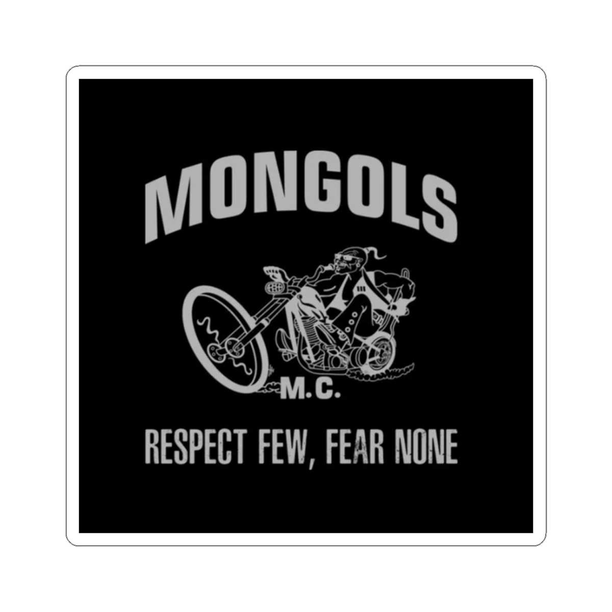 Mongols Motorcycle Club decal Sticker | Respect Few Fear None | Mongols MC - alternate angle 1, merchandise